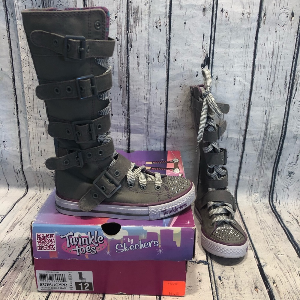 Sketchers High Tops Shoes Tennis Twinkle Toes 12